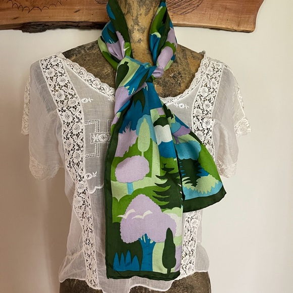 Vintage 60’s - 70’s Silk Scarf - Picture 1 of 11